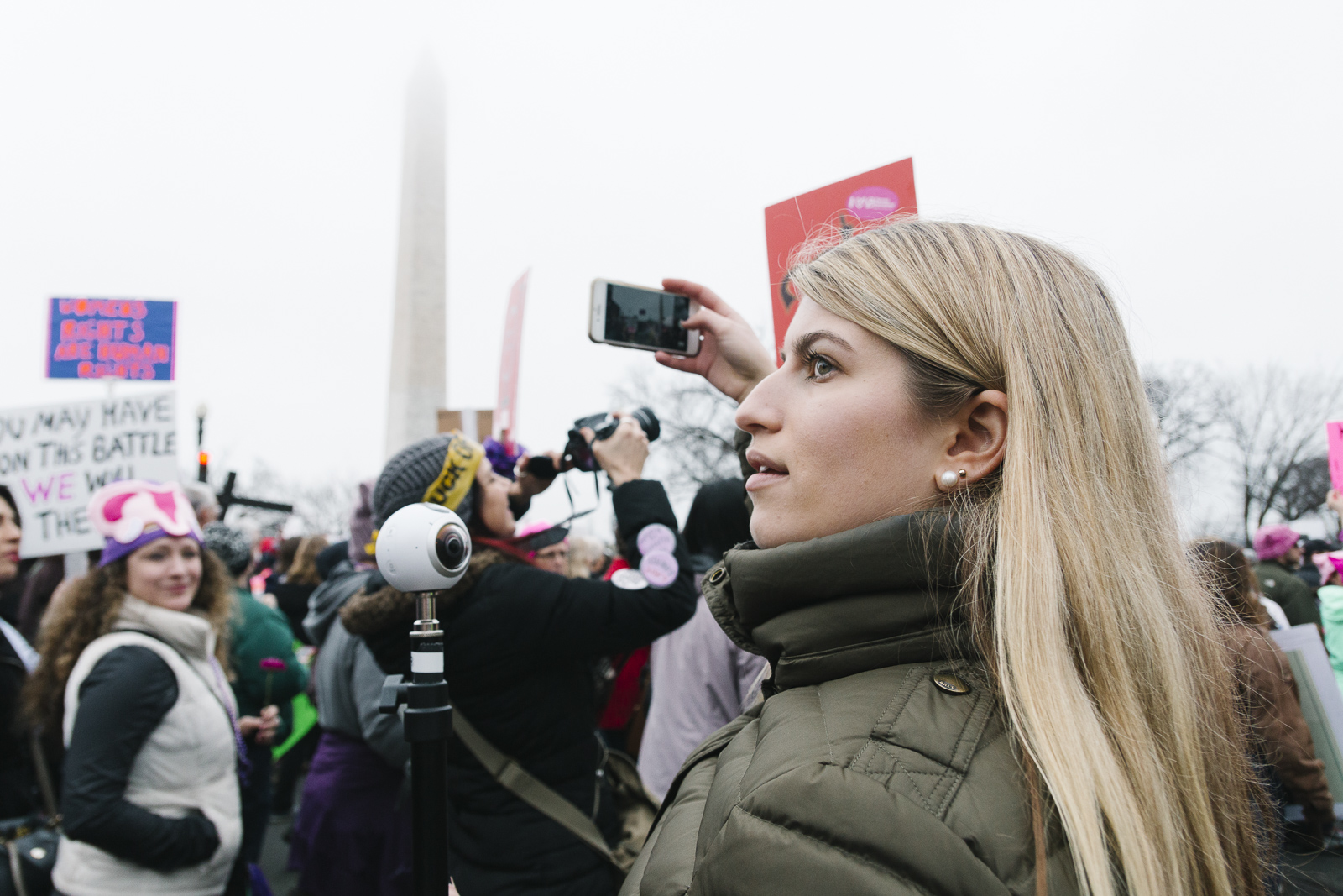 ~ Kate with camera among march and monument